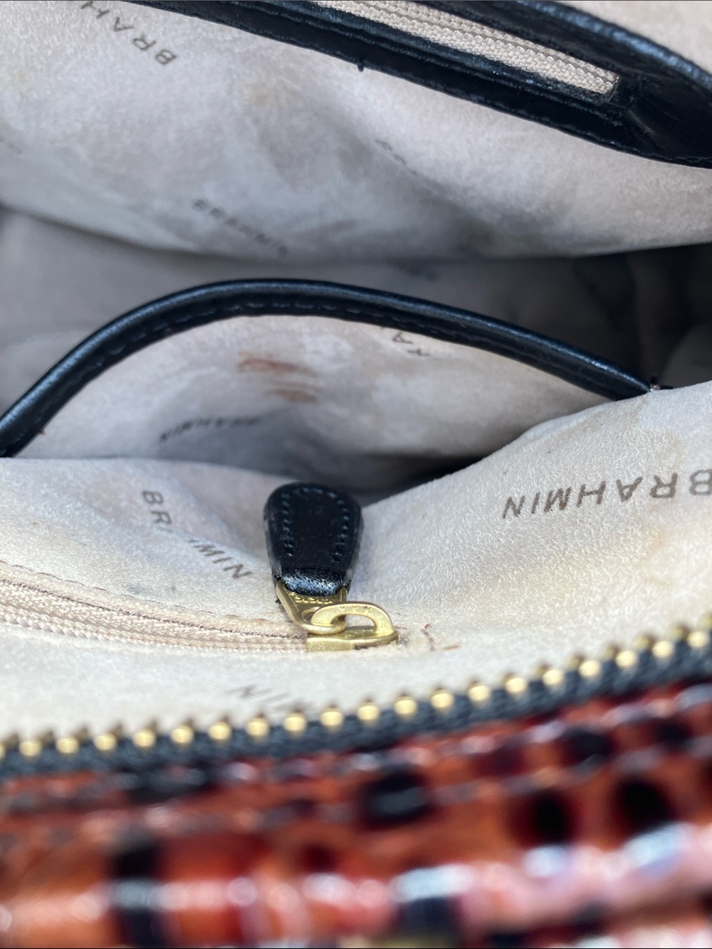 Brahmin Mini Arno Black leather and brown croc embossed leather bag - Picture 13 of 13